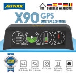 AUTOOL X90 GPS HUD 자동차 속도 슬로프 미터 경사계 자동 12v 일반 헤드 업 디스플레이 틸트 피치 각도 각도기 위도 : 글로벌 지에스