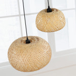 라탄 1등 식탁등 원형 펜던트 LED 우드 갓등 인테리어 홈 카페조명 : 토탈맘모스조명