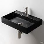 스테인리스 스텐 벽걸이 세면대 메탈 블랙 G9801 : NUOVO