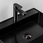 스테인리스 스텐 벽걸이 세면대 메탈 블랙 G9801 : NUOVO