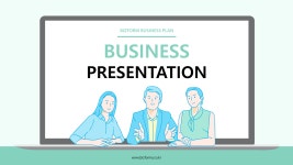 직장인 업무 회사 일러스트 배경 PPT 템플릿(깔끔한 심플한 피피티 테마 강의수업) : 어른문방구