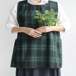 그린 체크무늬 앞뒤 풀오버 앞치마 요리실습 유치원 미용실 미용학원 : PLAY마켓