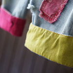 [미스삐삐] 프린팅 칼라 패치 여성 배기 팬츠 빈티지 여자 데님 청바지 디스코 찢청 바지 : 미스삐삐