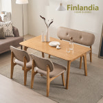 핀란디아 포레스트 릴렉스 4인 원목 낮은식탁세트(의자2+벤치1) : 핀란디아가구