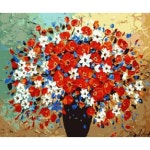 리빙듀오 백만송이 유화그리기 명화 DIY 40x50 A-171 쉬운 중형 세트 붉은꽃 : 사구팔구몰