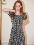 [살롱드욘] 스퀘어넥 백 오픈 드레스_ 블랙 [Square Neck Back Open Dress_ Black] : 살롱드욘