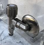 제니스스텐304(온.냉)수도꼭지/슬림세탁기가랑/엘보타입/스텐리스 : HK ceramics