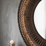 라탄 편백 공예 장식 동남아 메이크업 거울 미국 복고풍 벽 목걸이형 거실 현관 배경 소품 : 스마트셀인스토어