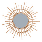 라탄 편백 공예 장식 동남아 메이크업 거울 아트 라운 미러 홈스테이 거실 베란다 벽 걸이 : 스마트셀인스토어