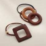 제이로렌 우드 헤어끈 도넛 라운드 네모 슈슈 머리끈 H0812 : 제이로렌