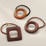 제이로렌 우드 헤어끈 도넛 라운드 네모 슈슈 머리끈 H0812 : 제이로렌