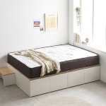 무헤드 벙커 수납 높은 독립스프링 침대 세트 (퀸) 성인 가성비 엔틱 2인용 : 자르파라