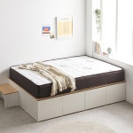 무헤드 벙커 수납 높은 독립스프링 침대 세트 (퀸) 성인 가성비 엔틱 2인용 : 자르파라