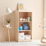 속깊은 아이방 삼나무 원목 3단 교구장 책장(60cm) 아기 아동 베이비 전면 : 자르파라