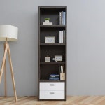 사무실 공부방용 넓은 5단 우드 서랍형 책장(60cm) 디자인 서재용 책꽂이 : 자르파라