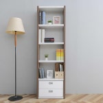 사무실 공부방용 넓은 5단 우드 서랍형 책장(60cm) 디자인 서재용 책꽂이 : 자르파라