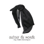 [오뜨르뒤몽드] 새틴 리본 헤어밴드 (블랙) satin ribbon hairband (black) : 오뜨르 뒤 몽드