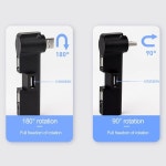 노트북 어댑터 회전식 4 포트 USB2.0 허브 USB 분배기 확장기 데이터 케이블 전원 어댑터 노트북 PC 용 : 두발로상회