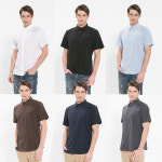 [BE THE CHEF]남성 반팔 단색 셔츠(화이트/블랙/스카이블루/브라운/네이비/그레이) : SH나이스