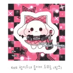 펑키소녀 롭이어 도무송 - 핑크 : 뽀짜 문구점