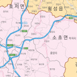 강원도 행정구역지도 (도로경계) 코팅 - 강원지도 거래처 현황 지점망도 : 나우맵