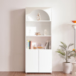 아치빌 장식장(화이트)진열장 수납장 인테리어 피규어장 향수 가방 아치형콘솔 개업선물 : 퍼니처스마트