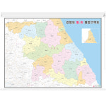 강원도 행정구역지도 (도로경계) 롤스크린 - 강원지도 거래처 현황 지점망도 : 나우맵