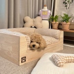코코제니탄탄침대 필로우세트 원목강아지침대 애견침대 펫 쇼파 : 코코제니