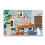 비 오는 날 오후, 키무 작가 작품 일러스트 그림 캔버스 액자 거실 벽 장식 인테리어 소품 : 라이크디즈