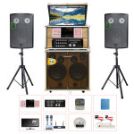 금영/태진 이동식 노래방기기 경로당 펜션 소닉스 KMS-S700W 무선마이크 : 솔로전자