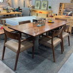 [희망일 배송] 국내 제작 친환경 월넛 원목 호두나무 식탁 4인 6인 8인 식탁 (의자 별도) : 스페이스모던 앤 로이메