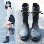 레인부츠 여름 여성 앵글 장화 린넨 부츠 bandage water shoes women 레인 mid calf 2021 new female pvc boots 방수 for 23 : 누구나... 