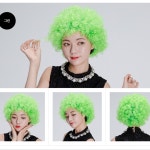웃긴가발 아줌마 가발 노래방 삐에로 파티용 포토존 꾸미기 뽀글이 웃긴 소품 파마 빨간 : 림스웰텍