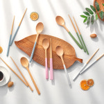 대추나무 우드 수저 젓가락 세트 디저트 스푼 포크 : 라임월드