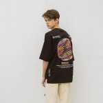 남녀공용 컬러 스프링 프린팅 오버핏 반팔 티셔츠 3컬러 : 제이에스킹덤