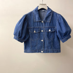 [J0689] 데일리수잔 퍼프소매 데님 크롭 여름자켓 : 수잔클로젯