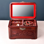 나무 원목 레트로 특별한 쥬얼리 보석 상자 보관함 웨딩 지참금 마호가니 : 스마트셀인스토어