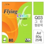 LJS242187플라잉칼라 Q03 그린형광 A4 80g 복사용지 25매입10개 : 미쁘MIBBUE