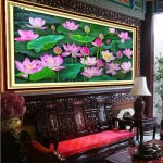 연꽃 물고기 실십자수 세트 도안 돈 복 들어오는 패키지 무명실 명주실 실크실 명화 명작 대형 큰사이즈 : 심스타몰