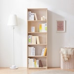 책꽂이 선반 높은 장식장 나무 수납함 원룸 아이방 좁은 집 공간 가로 월넛 오크 화이트 틈새 키큰 원목 전면 키높이 화이트 우드 5단 책장 600... 