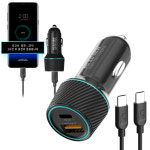 프라임큐 PD3.0 48W 2포트 초고속 차량용 충전기 + C to C 고속 케이블 : 더스마티