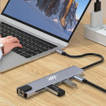 멀티허브 C타입 노트북 맥북 HDMI 미러링 랜선 젠더 USB C to 8IN1-L : 정품판매점 디앤에스티