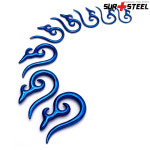 1.2mm ~ 8mm 확장 트라이벌타투 링타입 써지컬스틸 캐스팅피어싱 (실버 블루) : 써스틸