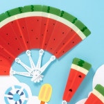 여름 수박 합죽선 접이식 부채 만들기 꾸미기 : 율아트