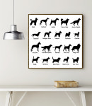 강아지들 그림 액자 퍼피 애견카페 동물병원 미니 포스터 : 로얄블루아트샵