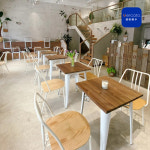 홈 카페 바 철제 원목 티테이블 확장형 2인용 6용 산업 스타일 화이트 과 의자 조합 단 : 리치한 언니