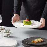 플레이팅 접시 회 초밥 사시미 브런치 고기 업소 그릇 굽접시 플레이트 블랙 원형 소 : 캐슬주방