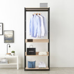 드레스룸 시스템 선반 행거 옷방 우드 철제 튼튼한 코너 가방 수납 옷장 옷걸이 인테리어 : 로라우드