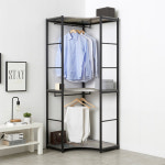 시스템 행거 드레스룸 코너 장 아파트 원룸 옷방 인테리어 오픈 ㄱ자 선반 옷걸이 옷장 : 로라우드