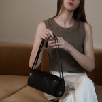 [유튜버 PICK] 메종246 CYLINDER BAG (CHOCO) 천연소가죽 숄더백 실린더백 바게트백 필통백 가로백  : MAISON 246